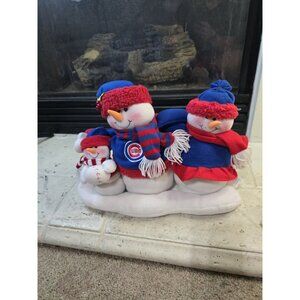 Chicago Cubs Baseball MLB Trio Snowman Holiday Christmas Plush Licensed 2007